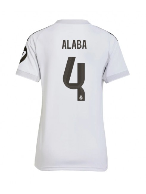 Real Madrid David Alaba #4 Heimtrikot für Frauen 2025-26 Kurzarm Real Madrid David Alaba #4 Heimtrikot für Frauen 2025-26 Kurzarm